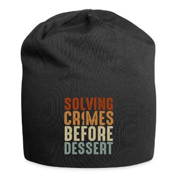 Krimi-Dinner-Spaß-Nacht - Jersey-Beanie - Schwarz - Vorne