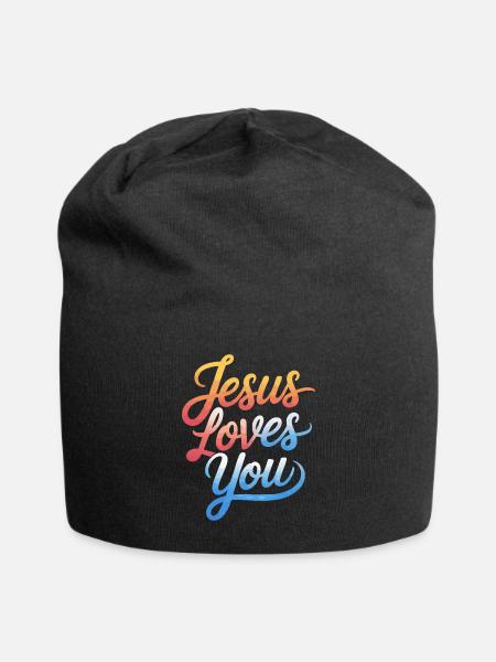 Jesus loves you - Gott liebt Dich! - Jersey-Beanie - Schwarz
