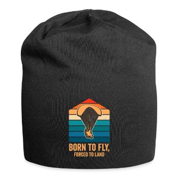 Born To Fly Gezwungen zu Landen Motorschirm - Jersey-Beanie - Schwarz - Vorne