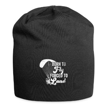 Born To Fly Gezwungen zu Landen Motorschirm - Jersey-Beanie - Schwarz - Vorne