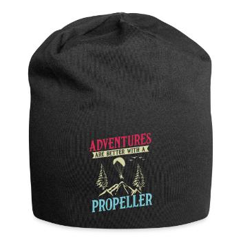 Adventures Are Better With A Propeller - Jersey Beanie - black - Front