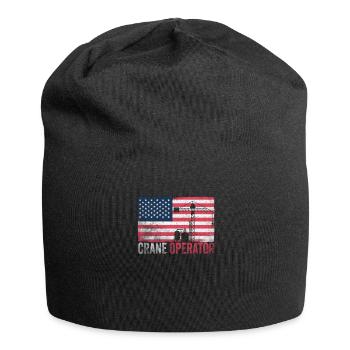Fierté de l’opérateur de grue drapeau américain - Bonnet en jersey - noir - Devant