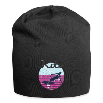 Ambiance d’aventure de kitesurf rétro - Bonnet en jersey - noir - Devant