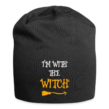 I'm With The Witch Halloween Fun - Jersey Beanie - black - Front