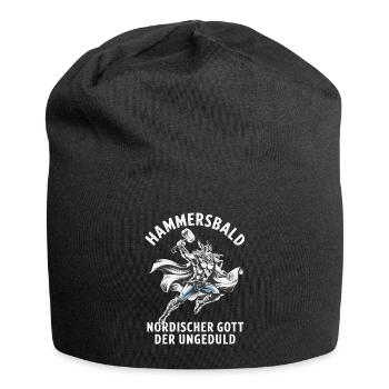 Hammersbald – Nordischer Gott der Ungeduld - Jersey-Beanie - Schwarz - Vorne