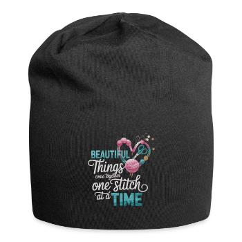 Sewing design – stitch by stitch to beauty - Jersey Beanie - black - Front