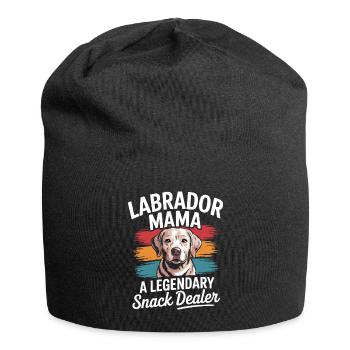 Labrador Mama Mama, Legendärer Snack-Dealer - Jersey-Beanie - Schwarz - Vorne