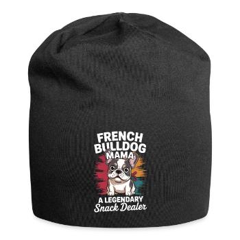 Maman bouledogue français, marchande de snacks légendaire - Bonnet en jersey - noir - Devant