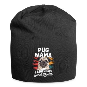Pug Mama, Legendary Snack Dealer - Jersey Beanie - black - Front