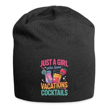 Juste une fille qui aime les vacances et les cocktails - Bonnet en jersey - noir - Devant