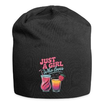 Juste une fille qui aime les vacances et les cocktails - Bonnet en jersey - noir - Devant