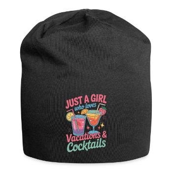 Juste une fille qui aime les vacances et les cocktails - Bonnet en jersey - noir - Devant