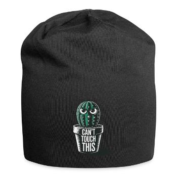 Can't Touch This – Lustiger Kaktus mit Spruch - Jersey-Beanie - Schwarz - Vorne