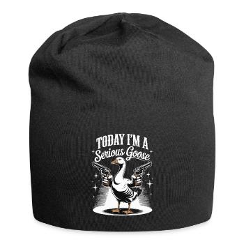 Aujourd’hui, je suis un Serious Goose Lustige Gans mit Pistole - Bonnet en jersey - noir - Devant
