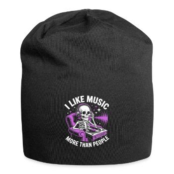 I Like Music More Than People Skeleton - Jersey Beanie - black - Front