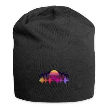 90s Synthwave Sound Engineer Gift Soundwave - Jersey Beanie - black - Front