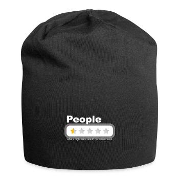 People - what a nightmare low star rating humor - Jersey Beanie - black - Front