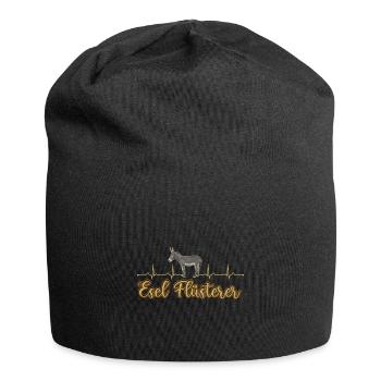 Esel Flüsterer Herzschlag Bauernhof Spruch - Jersey-Beanie - Schwarz - Vorne
