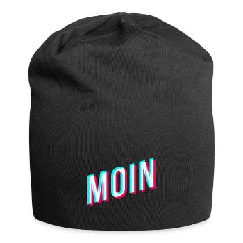 Moin | Glitcheffekt | Tiktok - Jersey-Beanie - Schwarz - Vorne