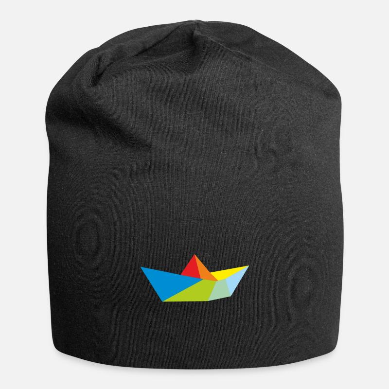 Origami Traumschiff Schiff Schifffahrt Geschenk - Jersey-Beanie - Schwarz