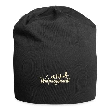 Walpurgisnacht mit Katze für echte Hexen - Jersey-Beanie - Schwarz - Vorne