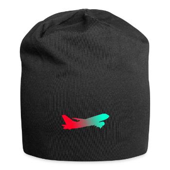 Flugzeug - Jersey-Beanie - Schwarz - Vorne