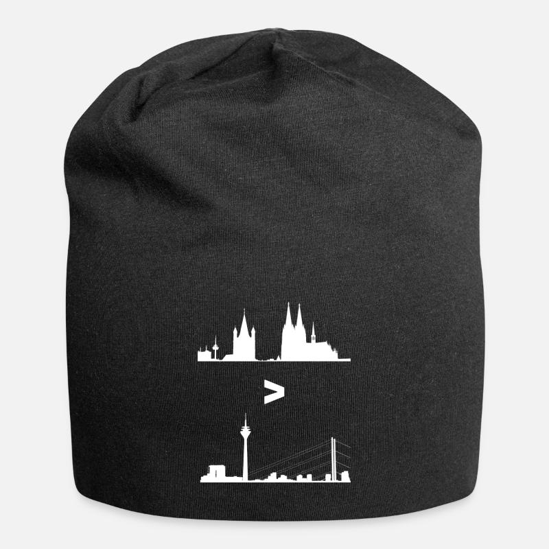 Cologne> Düsseldorf is bigger than Silhouette Kölner - Jersey Beanie - black