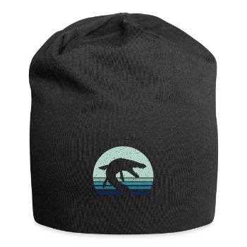 Prähistorisches fossiles Tiergeschenk des Mosasaurus Jura - Jersey-Beanie - Schwarz - Vorne
