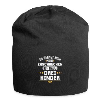 Eltern Drei 3 Kinder Papa Mama Mutter Vater Kind - Jersey-Beanie - Schwarz - Vorne