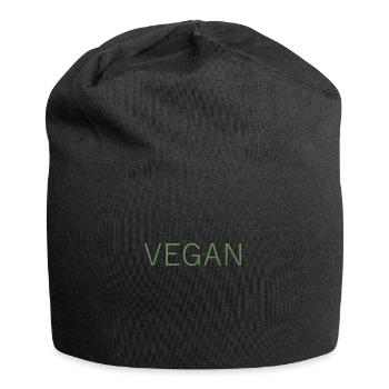 Vegan - Jersey-Beanie - Schwarz - Vorne