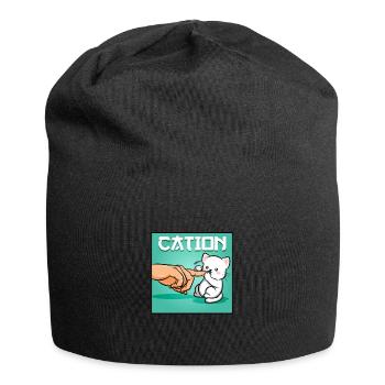 Cat Cation Kittens Cartoon Cat Protection Gift - Jersey Beanie - black - Front