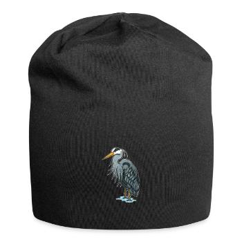 Graureiher-Reiher-Vogel-Vogelbeobachtungs-Geschenk - Jersey-Beanie - Schwarz - Vorne
