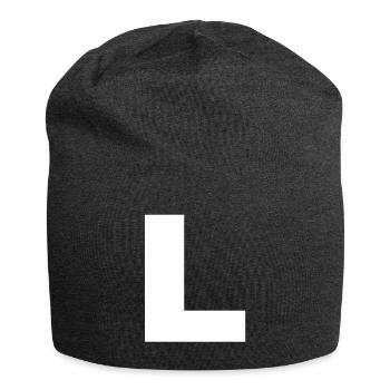 Buchstabe Initialen L - Jersey-Beanie - Anthrazit - Vorne