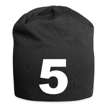 5 Fünf Zahl Alter Lebensalter Geburtstag Geburtsta - Jersey-Beanie - Schwarz - Vorne