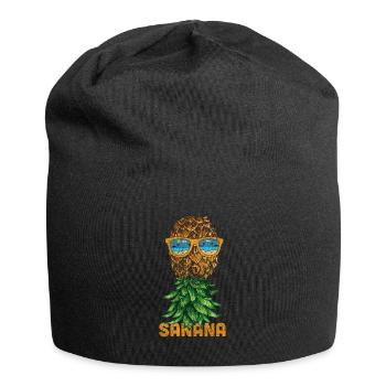 Ananas auf dem Kopf - Jersey-Beanie - Schwarz - Vorne