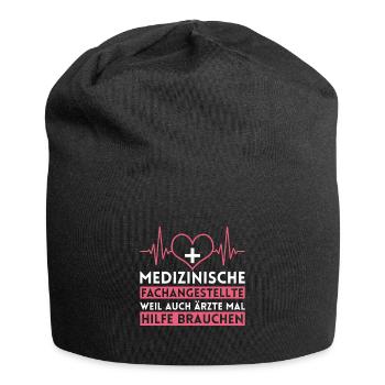 Arzthelferin MFA Herzschlag - Jersey-Beanie - Schwarz - Vorne