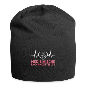 MFA Helferin Herzschlag - Jersey-Beanie - Schwarz - Vorne