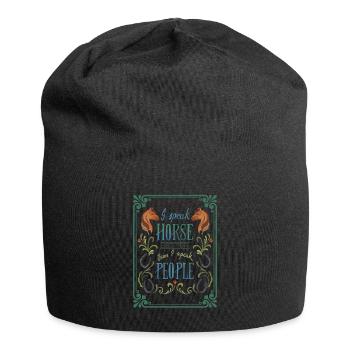 Horse T shirt gift motif ride horse ride fan - Jersey Beanie - black - Front