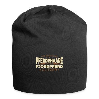 Lustiges Pferdehaare Fjordpferd Reiterin - Jersey-Beanie - Schwarz - Vorne