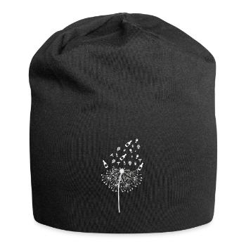 Pusteblume Rotwein Wein Weißwein Weinfest Geschenk - Jersey-Beanie - Schwarz - Vorne