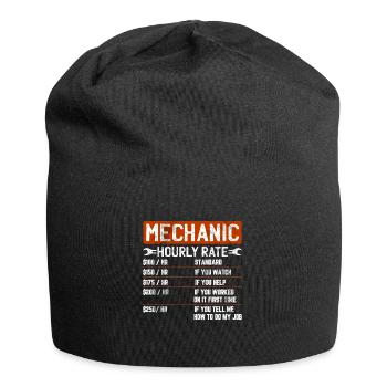 Mechatronic car mechanic engine saying gift - Jersey Beanie - black - Front