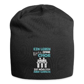 Lustiger Chor Spruch Musiknoten Sänger - Jersey-Beanie - Schwarz - Vorne
