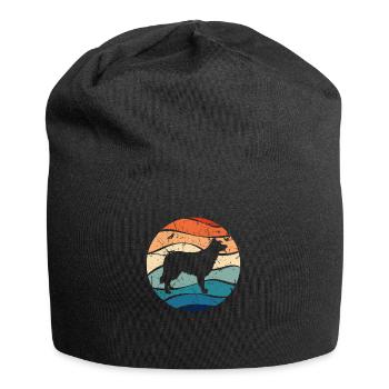 Border collie dog herding dog canine retro gift - Jersey Beanie - black - Front
