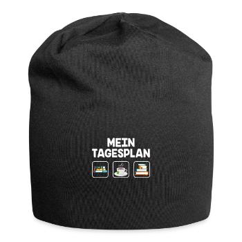 Bücher lesen Tee trinken - Jersey-Beanie - Schwarz - Vorne