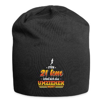 Marathon lustiger Spruch - Jersey-Beanie - Schwarz - Vorne