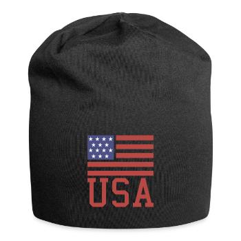 Drapeau américain - Bonnet en jersey - noir - Devant