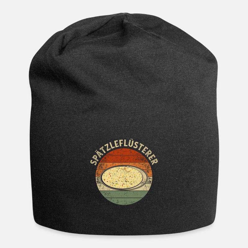 Retro Spätzleflüsterer Schwaben Spätzle - Jersey Beanie - black