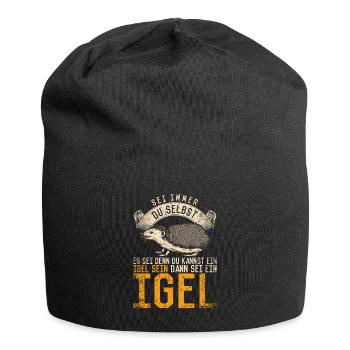 Vintage Igel Spruch - Jersey-Beanie - Schwarz - Vorne