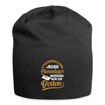 Fliesenleger Spruch Spachtel Fliesen - Jersey-Beanie - Schwarz - Vorne
