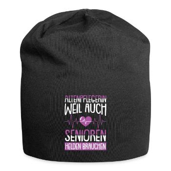 Altenpflegerin Pflegekraft Pfleger - Jersey-Beanie - Schwarz - Vorne